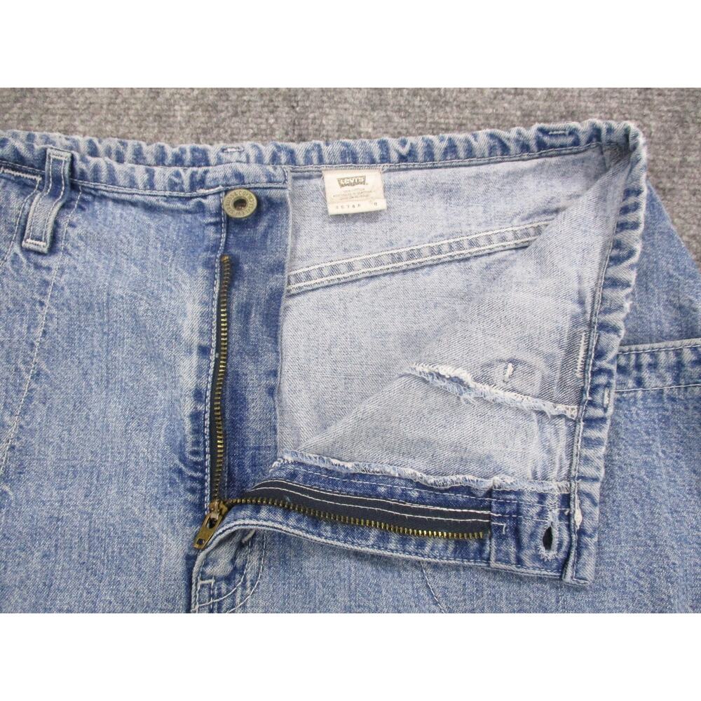 Levis Denim Skirt Womens 12 Light Wash Patch Pockets Zip Fly Vintage 90s Casual - Picture 9 of 16